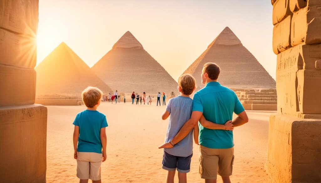 Families exploring Egypt